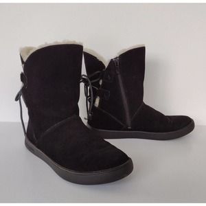UGG Koolaburra Womens Shazi Short Black Suede Cold Weather Boots Shoes - Size 7